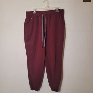 Figs Burgundy Jogger Style Scrub Pants Size XL